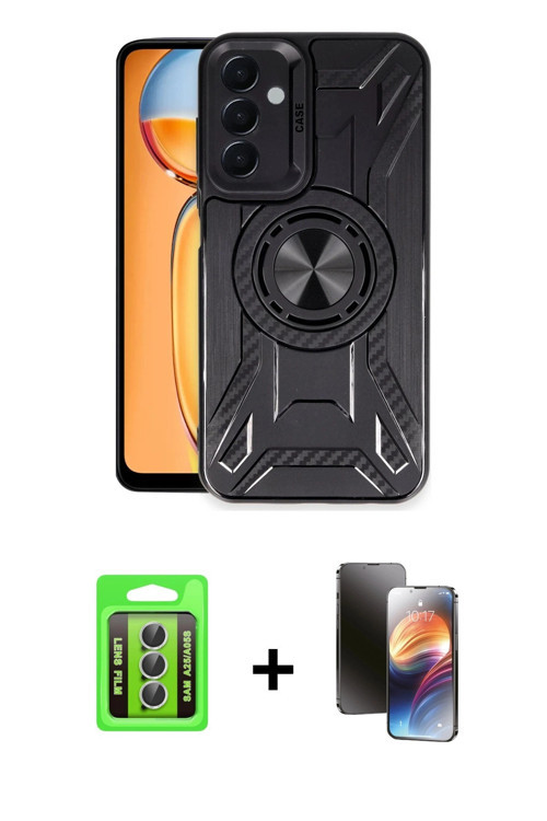 ieg™ Galaxy A25 5G Kılıf Nova Yansıma Prime - Siyah 3D Antistatik Mat Seramik Nano Ekran Koruyucu +