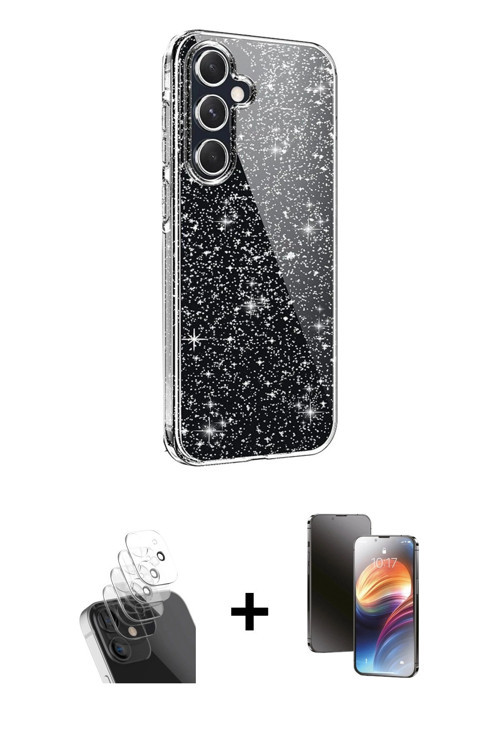 ieg™ Galaxy A25 5G Kılıf Yankı Doku Prime - Siyah 3D Antistatik Mat Seramik Nano Ekran Koruyucu + Şe