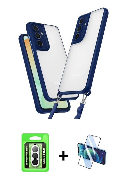 ieg™ Galaxy A26 Kılıf Ufuk Klasik - Siyah 3D Antistatik Cam Ekran Koruyucu + Gümüş Raze Metal Kamera