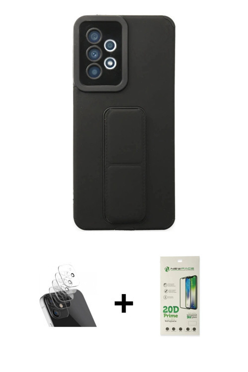 ieg™ Galaxy A33 5G Kılıf Çekirdek Yansıma - Siyah 20D Premium Cam Ekran Koruyucu + Şeffaf Kamera Len