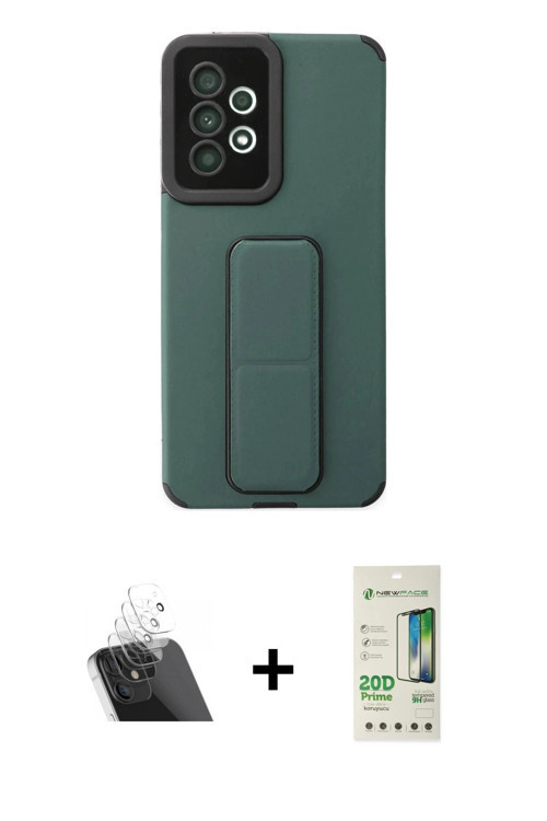 ieg™ Galaxy A33 5G Kılıf Çekirdek Yansıma - Siyah 20D Premium Cam Ekran Koruyucu + Şeffaf Kamera Len