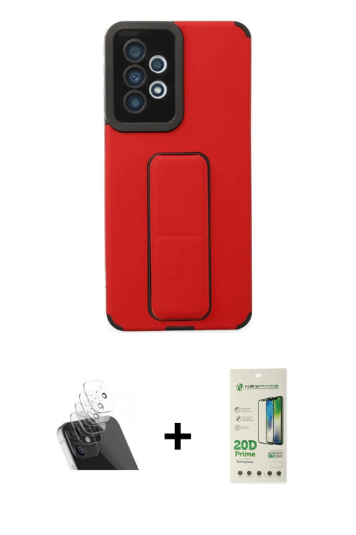 ieg™ Galaxy A33 5G Kılıf Çekirdek Yansıma - Siyah 20D Premium Cam Ekran Koruyucu + Şeffaf Kamera Len