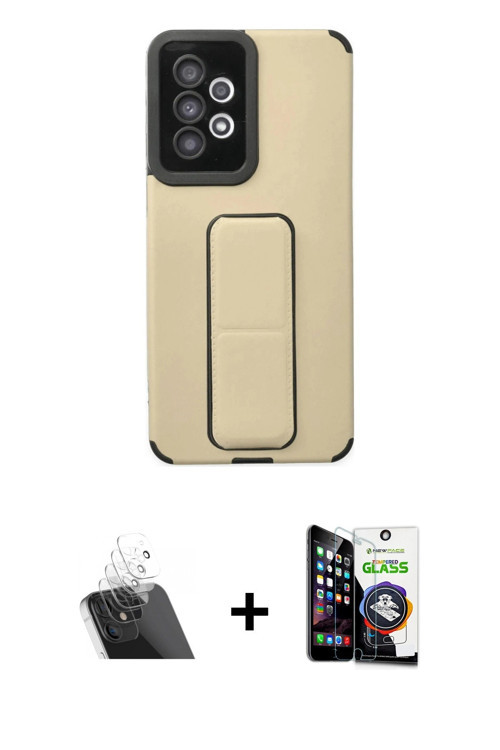 ieg™ Galaxy A33 5G Kılıf Çekirdek Yansıma - Şeffaf Temperli Cam Ekran Koruyucu + Şeffaf Kamera Lens