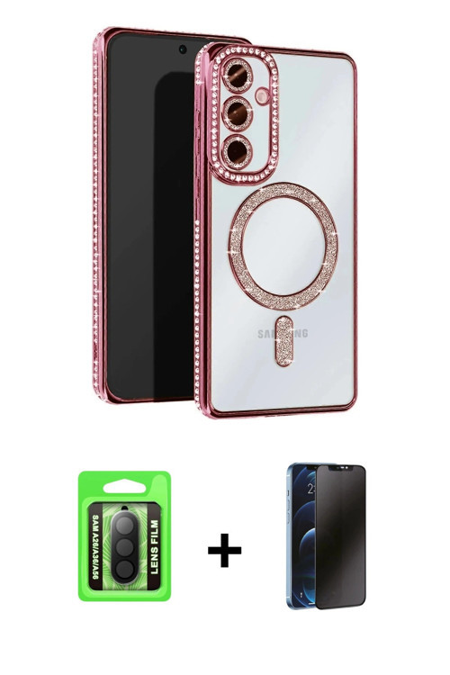ieg™ Galaxy A26 Kılıf Zirve Doku Prime - Siyah 3D Antistatik Hayalet Cam Ekran Koruyucu + Siyah Raze