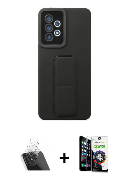ieg™ Galaxy A33 5G Kılıf Çekirdek Yansıma - Şeffaf Temperli Cam Ekran Koruyucu + Şeffaf Kamera Lens