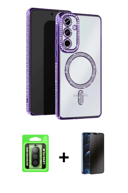 ieg™ Galaxy A26 Kılıf Zirve Doku Prime - Siyah 3D Antistatik Hayalet Cam Ekran Koruyucu + Siyah Raze