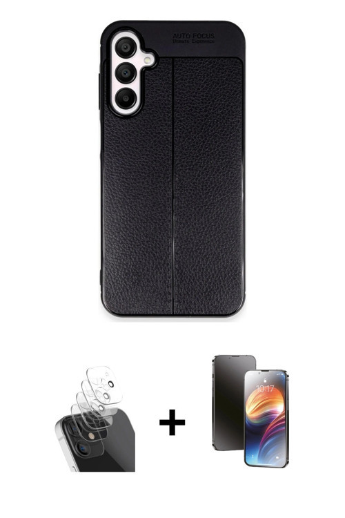 ieg™ Galaxy A35 5G Kılıf Doruk Klasik Özel Seri - Siyah 3D Antistatik Mat Seramik Nano Ekran Koruyuc