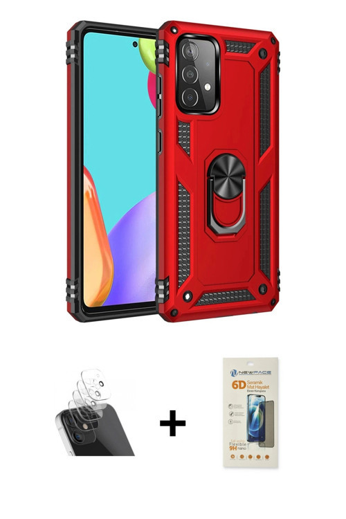 ieg™ Galaxy A33 5G Kılıf Ahenk Klasik Koleksiyonu - Siyah 6D Mat Seramik Hayalet Nano Ekran Koruyucu