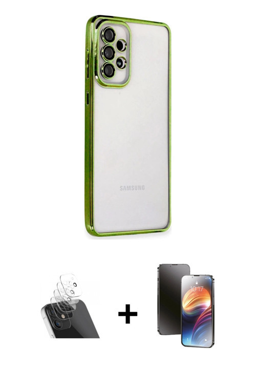 ieg™ Galaxy A73 5G Kılıf Vadi Minimal - Siyah 3D Antistatik Mat Seramik Nano Ekran Koruyucu + Şeffaf