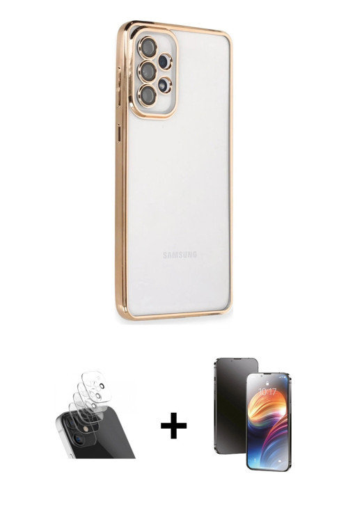 ieg™ Galaxy A73 5G Kılıf Vadi Minimal - Siyah 3D Antistatik Mat Seramik Nano Ekran Koruyucu + Şeffaf