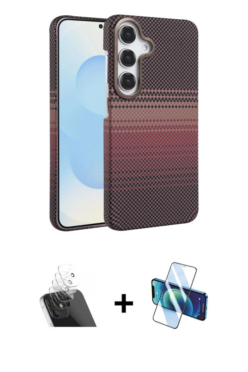 ieg™ Galaxy A54 5G Kılıf Doruk Serisi - Siyah 3D Antistatik Seramik Nano Ekran Koruyucu + Şeffaf Kam