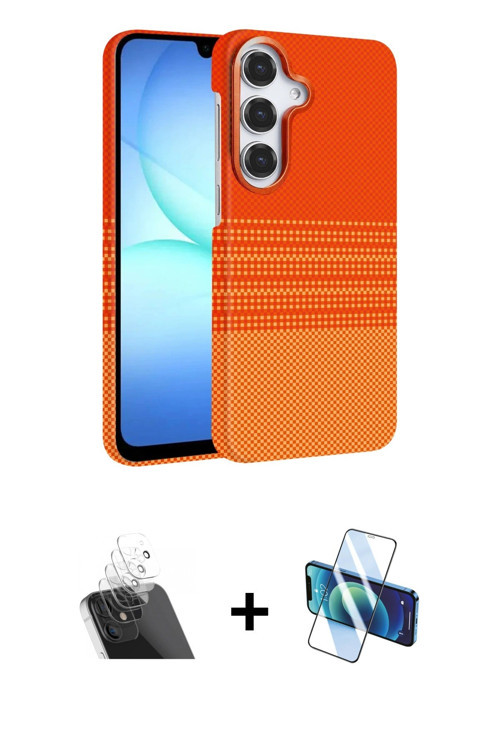 ieg™ Galaxy A54 5G Kılıf Doruk Serisi - Siyah 3D Antistatik Seramik Nano Ekran Koruyucu + Şeffaf Kam