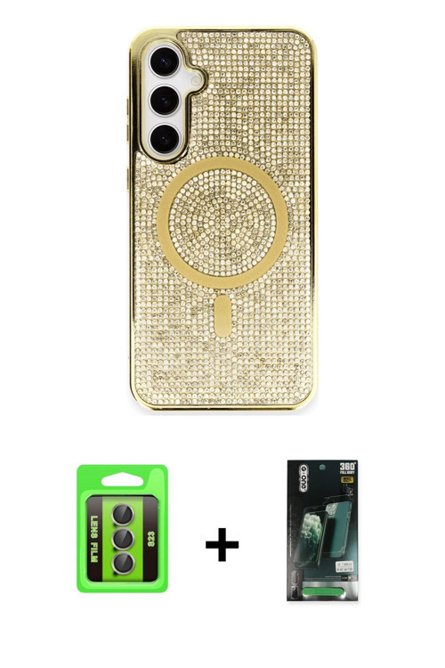 ieg™ Galaxy S23 Kılıf Eksen Çizgi - Siyah 360 Mat Full Body Arka Koruyucu + Gri Raze Metal Kamera Le