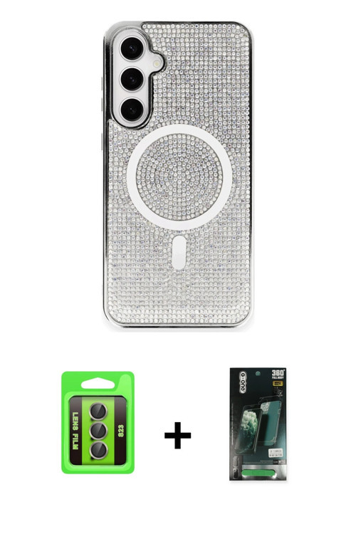 ieg™ Galaxy S23 Kılıf Eksen Çizgi - Siyah 360 Mat Full Body Arka Koruyucu + Gri Raze Metal Kamera Le