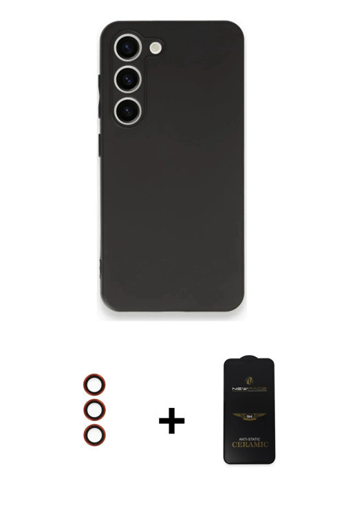 ieg™ Galaxy S23 Plus Kılıf Kozmos Yansıma Özel Seri - Siyah 6D Antistatik Mat Seramik Hayalet Nano E