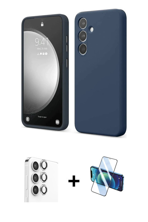 ieg™ Galaxy S24 FE Kılıf Kozmos Yansıma Özel Seri - Siyah 3D Antistatik Seramik Nano Ekran Koruyucu