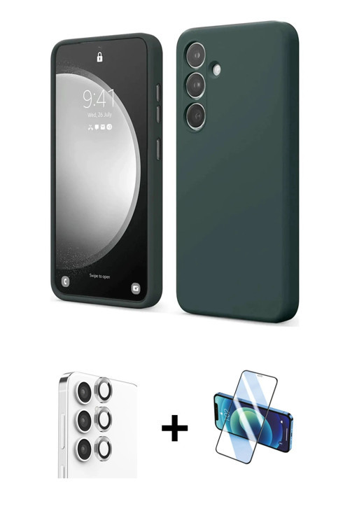 ieg™ Galaxy S24 FE Kılıf Kozmos Yansıma Özel Seri - Siyah 3D Antistatik Seramik Nano Ekran Koruyucu