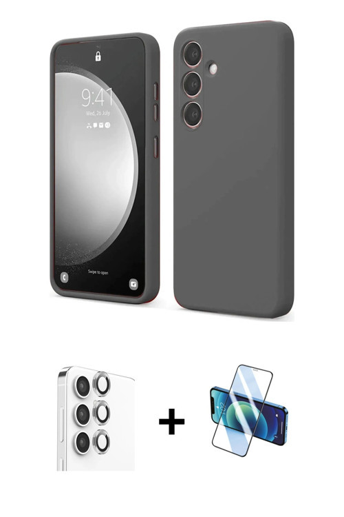 ieg™ Galaxy S24 FE Kılıf Kozmos Yansıma Özel Seri - Siyah 3D Antistatik Seramik Nano Ekran Koruyucu