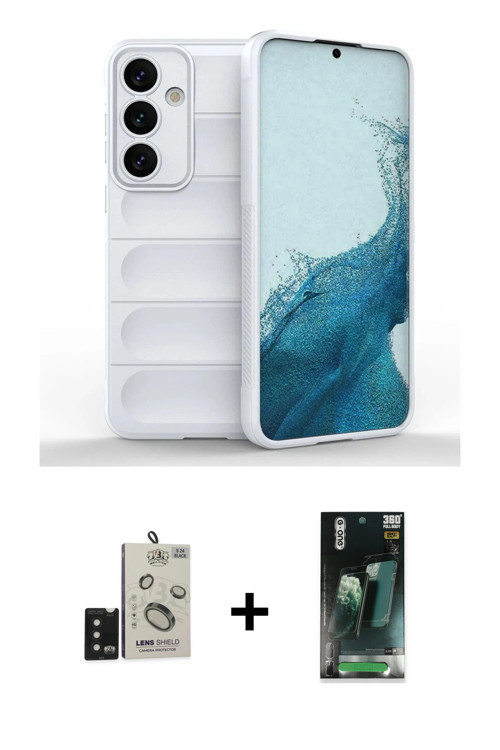 ieg™ Galaxy S24 Kılıf Atlas Koleksiyonu - Şeffaf 360 Full Body Arka Koruyucu + Siyah Bilvis Titan Ka