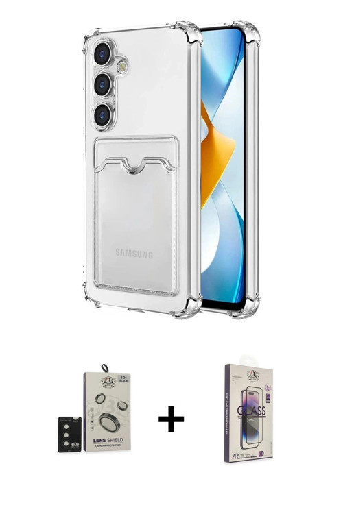 ieg™ Galaxy S24 Kılıf Doruk Klasik Koleksiyonu - Siyah Bilvis 3D Cam Ekran Koruyucu + Siyah Bilvis T