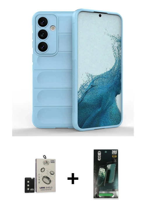 ieg™ Galaxy S24 Kılıf Atlas Koleksiyonu - Şeffaf 360 Full Body Arka Koruyucu + Siyah Bilvis Titan Ka