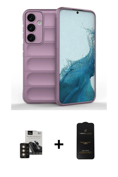ieg™ Galaxy S24 Kılıf Atlas Koleksiyonu - Siyah 6D Antistatik Mat Seramik Hayalet Nano Ekran Koruyuc