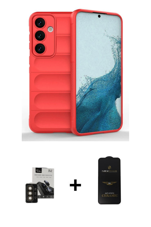 ieg™ Galaxy S24 Kılıf Atlas Koleksiyonu - Siyah 6D Antistatik Mat Seramik Hayalet Nano Ekran Koruyuc