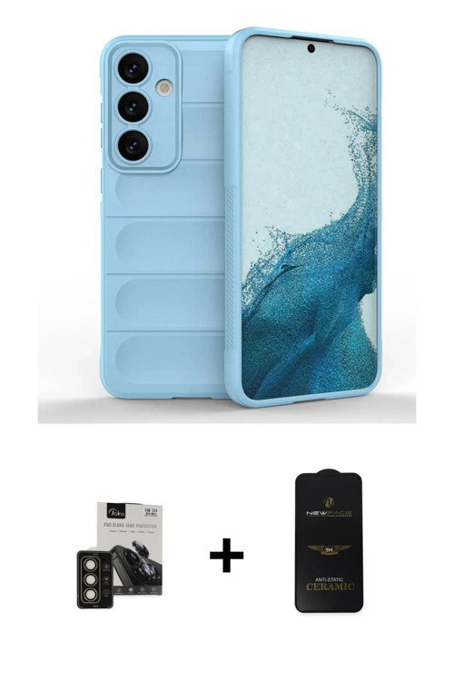 ieg™ Galaxy S24 Kılıf Atlas Koleksiyonu - Siyah 6D Antistatik Mat Seramik Hayalet Nano Ekran Koruyuc