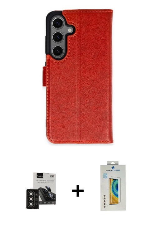 ieg™ Galaxy S24 Kılıf Siluet Işık Serisi - Siyah Polymer Nano Ekran Koruyucu + Titan Gri PVD Metal K
