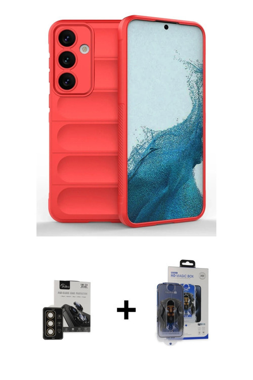 ieg™ Galaxy S24 Kılıf Atlas Koleksiyonu - Siyah Vanessa Magic Cam + Gold PVD Metal Kamera Lens