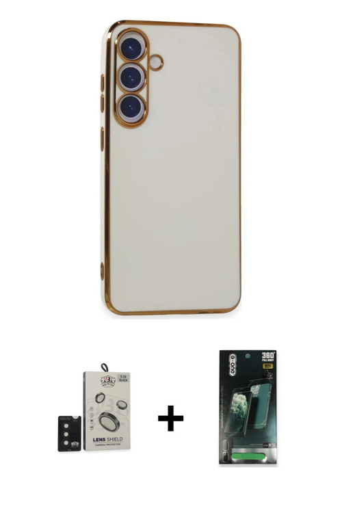 ieg™ Galaxy S24 Kılıf Yankı Serisi - Şeffaf 360 Full Body Arka Koruyucu + Siyah Bilvis Titan Kamera