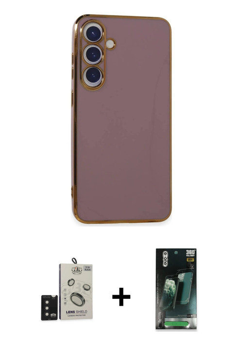 ieg™ Galaxy S24 Kılıf Yankı Serisi - Şeffaf 360 Full Body Arka Koruyucu + Siyah Bilvis Titan Kamera