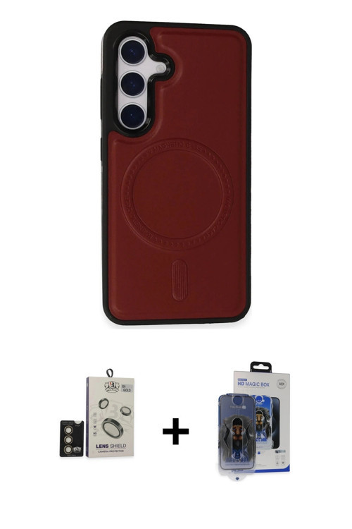 ieg™ Galaxy S24 Kılıf Zirve Işık Serisi - Siyah Vanessa Magic Cam + Gold Bilvis Titan Kamera Lens