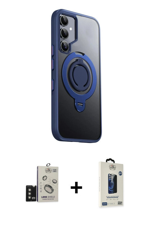 ieg™ Galaxy S24 Kılıf Zirve Çizgi Prime - Siyah Bilvis Hayalet Cam Ekran Koruyucu + Titanyum Gri Bil