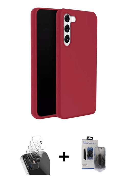 ieg™ Galaxy S24 Plus Kılıf Kozmos Yansıma Özel Seri - Siyah Vanessa Magic Hayalet Cam + Şeffaf Kamer