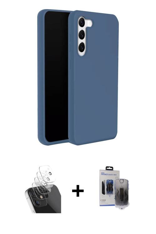 ieg™ Galaxy S24 Plus Kılıf Kozmos Yansıma Özel Seri - Siyah Vanessa Magic Hayalet Cam + Şeffaf Kamer