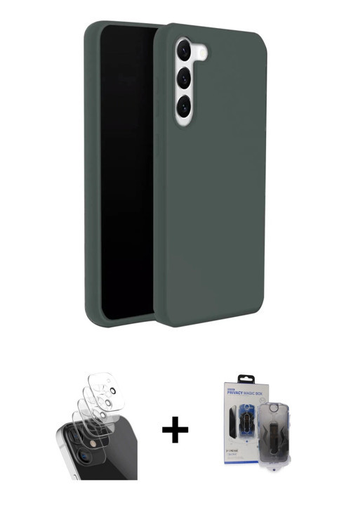 ieg™ Galaxy S24 Plus Kılıf Kozmos Yansıma Özel Seri - Siyah Vanessa Magic Hayalet Cam + Şeffaf Kamer