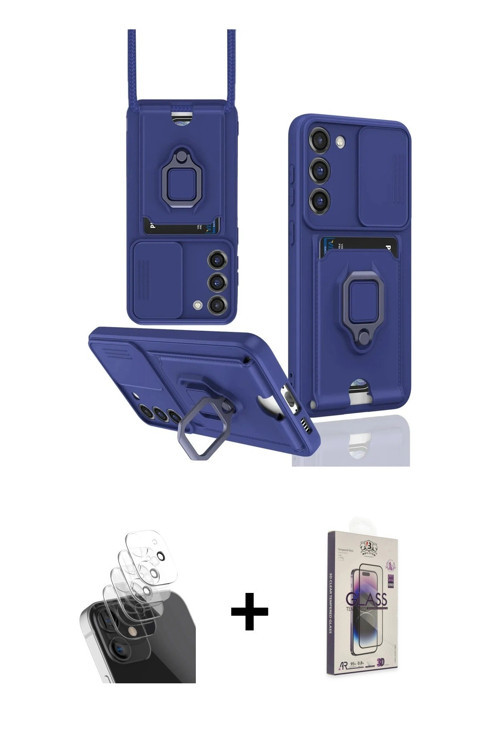 ieg™ Galaxy S24 Plus Kılıf Vadi Form Prime - Siyah Bilvis 3D Cam Ekran Koruyucu + Şeffaf Kamera Lens