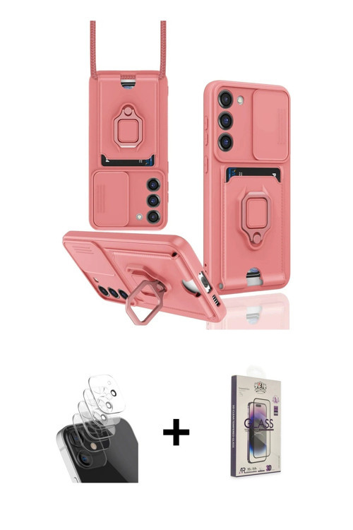 ieg™ Galaxy S24 Plus Kılıf Vadi Form Prime - Siyah Bilvis 3D Cam Ekran Koruyucu + Şeffaf Kamera Lens