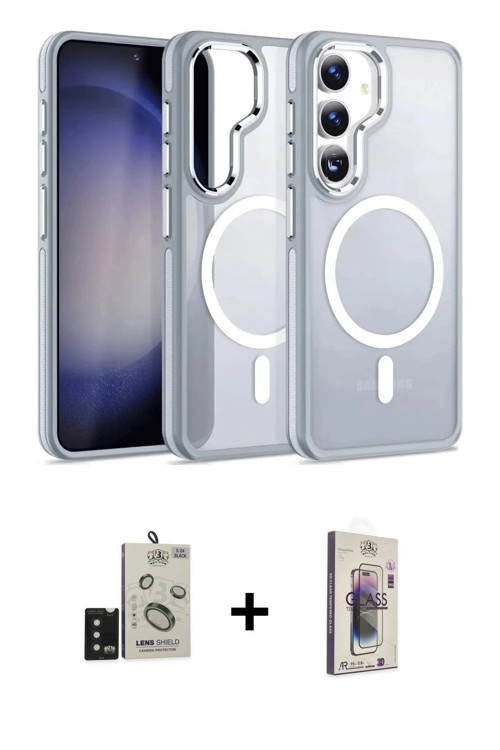 ieg™ Galaxy S24 Kılıf Yörünge Klasik - Siyah Bilvis 3D Cam Ekran Koruyucu + Siyah Bilvis Titan Kamer