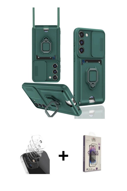 ieg™ Galaxy S24 Plus Kılıf Vadi Form Prime - Siyah Bilvis 3D Cam Ekran Koruyucu + Şeffaf Kamera Lens