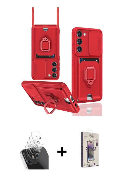 ieg™ Galaxy S24 Plus Kılıf Vadi Form Prime - Siyah Bilvis 3D Cam Ekran Koruyucu + Şeffaf Kamera Lens