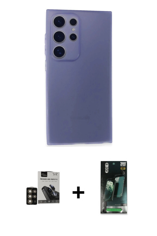 ieg™ Galaxy S24 Ultra Kılıf Atlas Minimal Prime - Şeffaf 360 Full Body Arka Koruyucu + Gold PVD Meta