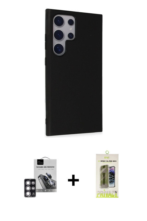 ieg™ Galaxy S24 Ultra Kılıf Akış Asil Koleksiyonu - Siyah Joko Magic 5D Hayalet Cam + Pembe PVD Meta