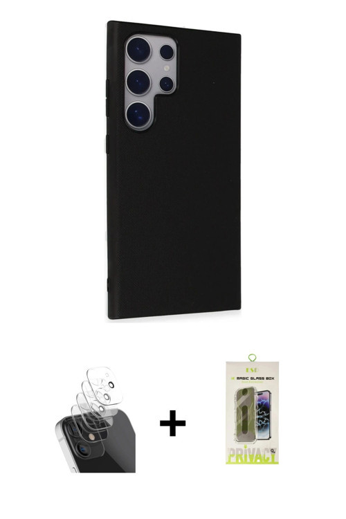 ieg™ Galaxy S24 Ultra Kılıf Akış Asil Koleksiyonu - Siyah Joko Magic 5D Hayalet Cam + Şeffaf Kamera