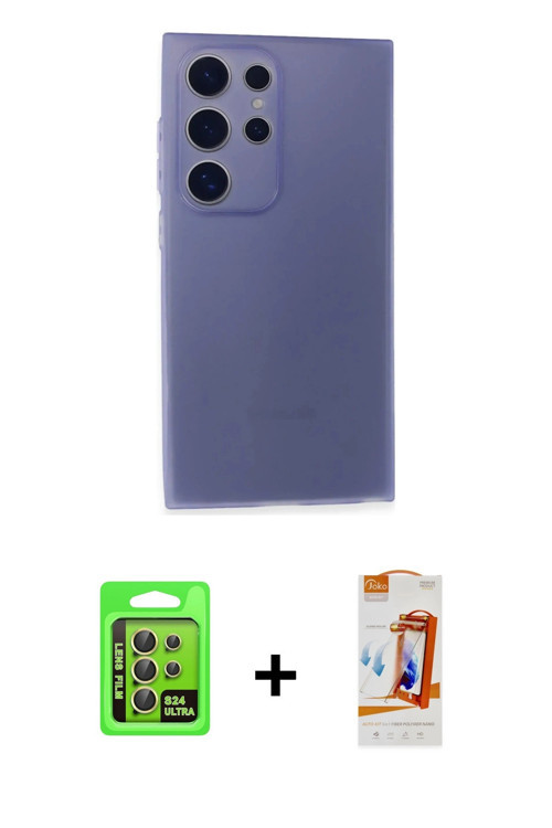 ieg™ Galaxy S24 Ultra Kılıf Atlas Minimal Prime - Siyah AutoKit 5in1 Fiber Polymer Nano Ekran Koruyu