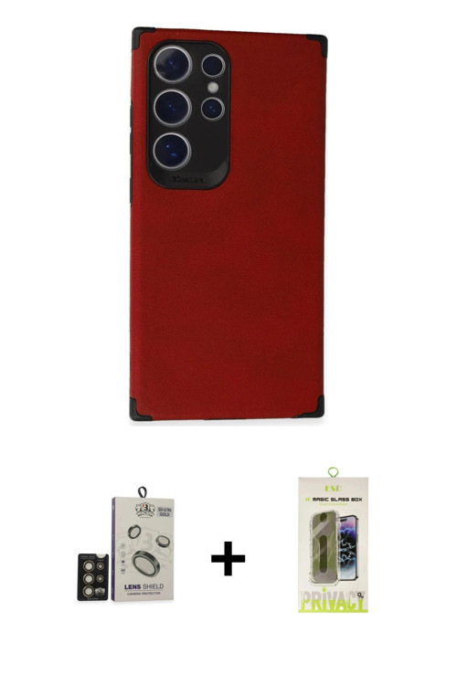 ieg™ Galaxy S24 Ultra Kılıf Doruk Asil Koleksiyonu - Siyah Joko Magic 5D Hayalet Cam + Gold Bilvis T