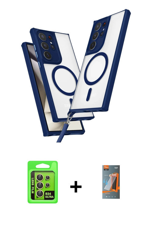 ieg™ Galaxy S24 Ultra Kılıf Atlas Doku Koleksiyonu - Siyah AutoKit 5in1 Fiber Hayalet Polymer Nano E