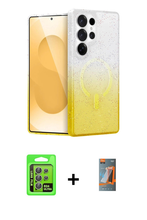 Galaxy S24 Ultra Kılıf Eksen Minimal Özel Seri - Siyah AutoKit 5in1 Fiber Hayalet Polymer Nano
