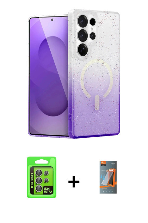 Galaxy S24 Ultra Kılıf Eksen Minimal Özel Seri - Siyah AutoKit 5in1 Fiber Hayalet Polymer Nano